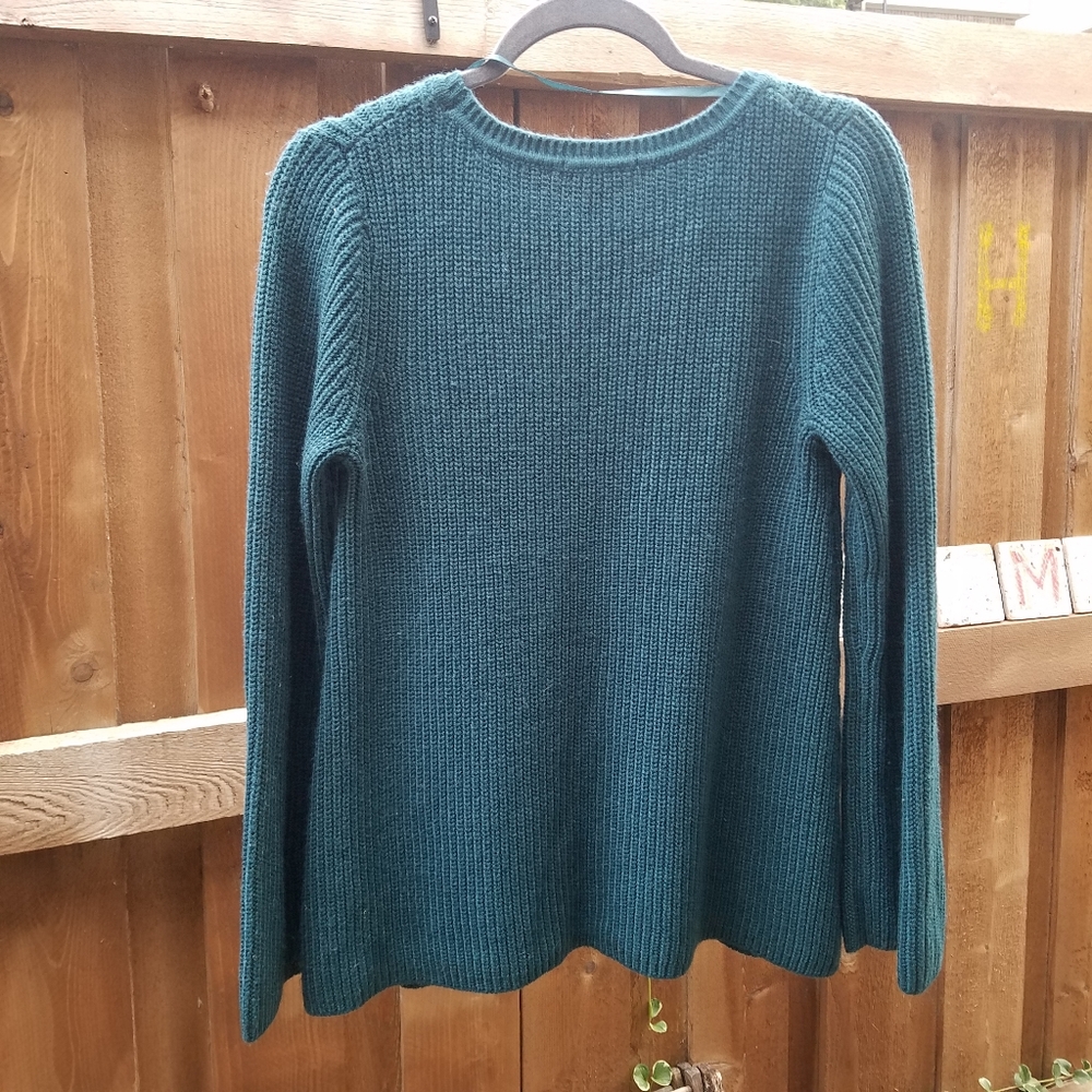 Cable & Gauge Teal Chunky Knit Sweater L - Picture 2 of 4